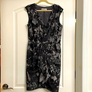 Ann Taylor Loft, V neck dress - dark and light gray